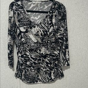 Peter Nygard Abstract Swirl Print Blouse